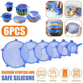 6Pcs Universal Food Silicone Cover Silicone Stretch Lids For Cookware Reusable Stretch Lids Silicone Lid Covers Silicone Lids