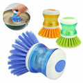 Scrub Kitchen Wash Tool And Dishwashing Brush For Kitchen Cleaning Brush And Pot Dish Plastic Brush With Washing Up Liquid For Self Dispensing Cleaning Brush Soap Dispenser Brush