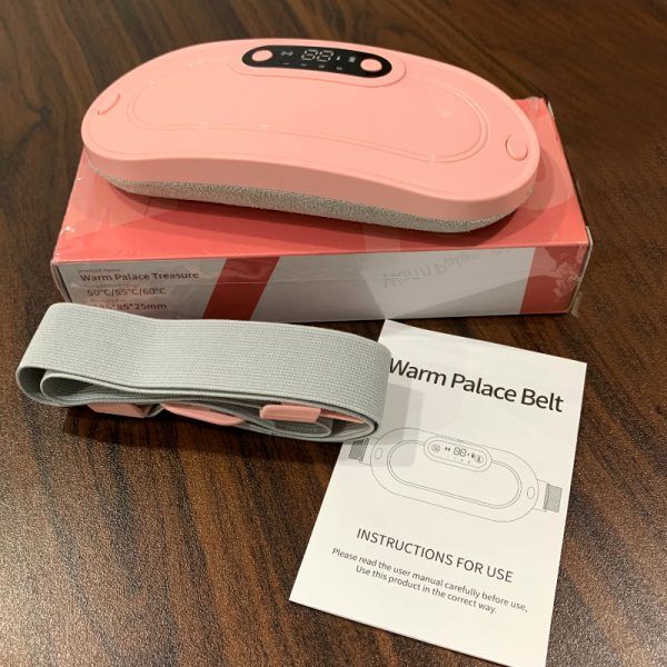 Electric Period Cramp Massager Vibrator Heating Belt for Menstrual Relief Pain Waist Stomach Warming Women