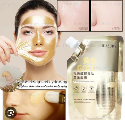 Retinol Snake Venom Peptide Gold Mask Moisturizing Anti Aging Anti Wrinkle Brightening Oil Control Mask Skin Care 100g
