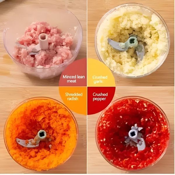 5 Blades Manual Vegetable Chopper Cutter Hand Pull Food Chopper