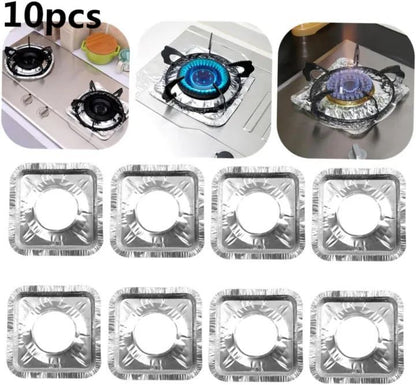 10 Pcs Aluminum Foil Stove Burner Cover