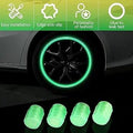Wheel Tire Rim Air Valve Cap Radium Tyre Air Caps Cover Glow Radium Light Resistant Tire Pressure Caps Universal for Car Truck Motorcycles Bike 4pcs