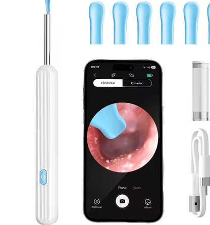 Ear Cleaner High Precision Ear Wax Removal Tool with Camera with LED Light Wireless Cleaner