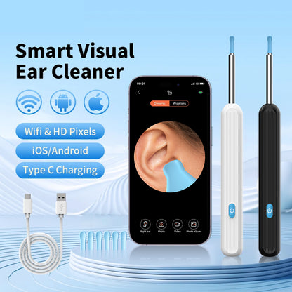 Ear Cleaner High Precision Ear Wax Removal Tool with Camera with LED Light Wireless Cleaner