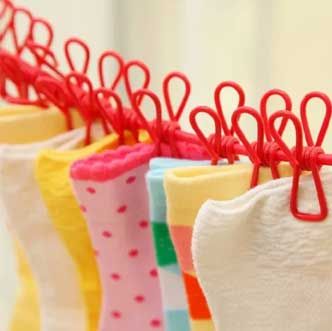 Elastic Clothesline Rop 185cm Portable Clothesline With 12 Clip (Random color)