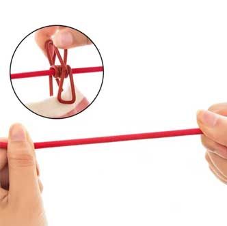Elastic Clothesline Rop 185cm Portable Clothesline With 12 Clip (Random color)