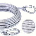 Strong stainless steel clothesline rope (2 metre) with hooks, perfect for hanging clothes indoors or outdoors