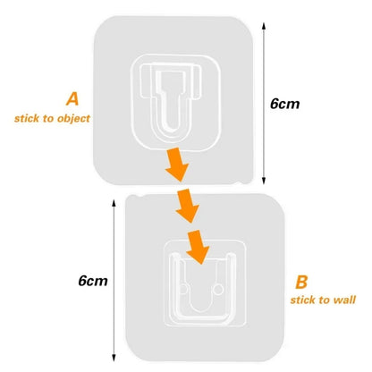 Pack Of 10 Double Sided Patch Hook Buckle Transparent Adhesive Wall Hooks