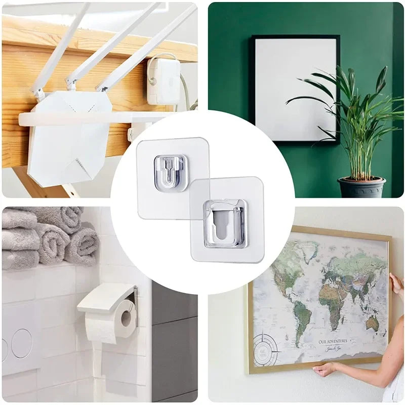 Pack Of 10 Double Sided Patch Hook Buckle Transparent Adhesive Wall Hooks