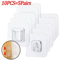 Pack Of 10 Double Sided Patch Hook Buckle Transparent Adhesive Wall Hooks