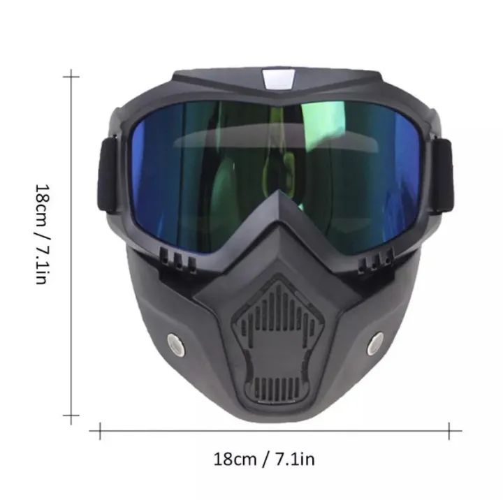 2 In 1 Motorcycle Bike Detachable Helmet Goggles Mask