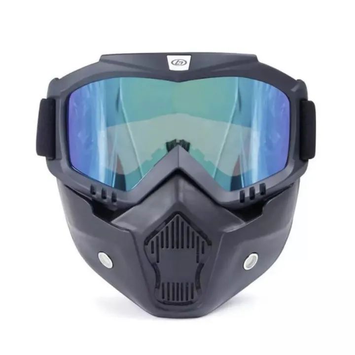 2 In 1 Motorcycle Bike Detachable Helmet Goggles Mask