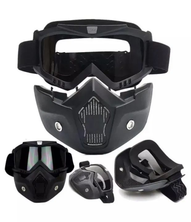 2 In 1 Motorcycle Bike Detachable Helmet Goggles Mask