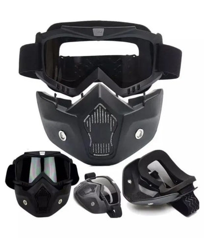 2 In 1 Motorcycle Bike Detachable Helmet Goggles Mask