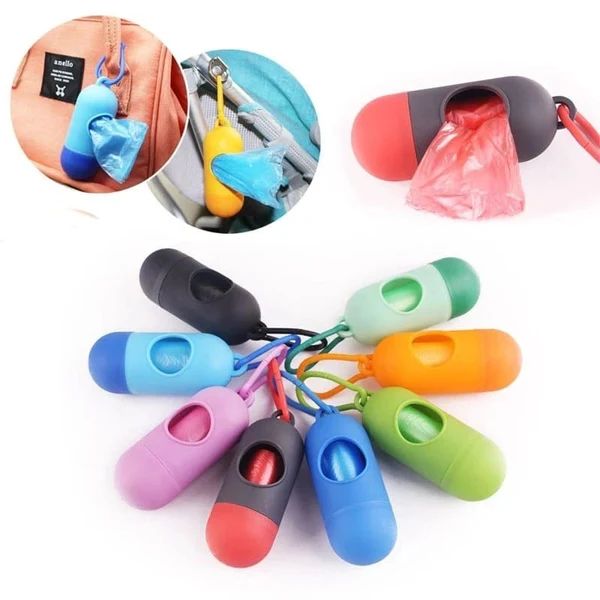 Portable Diaper Bag Dispenser with 2 Refill Rolls Travel Baby Poop Bag Holder