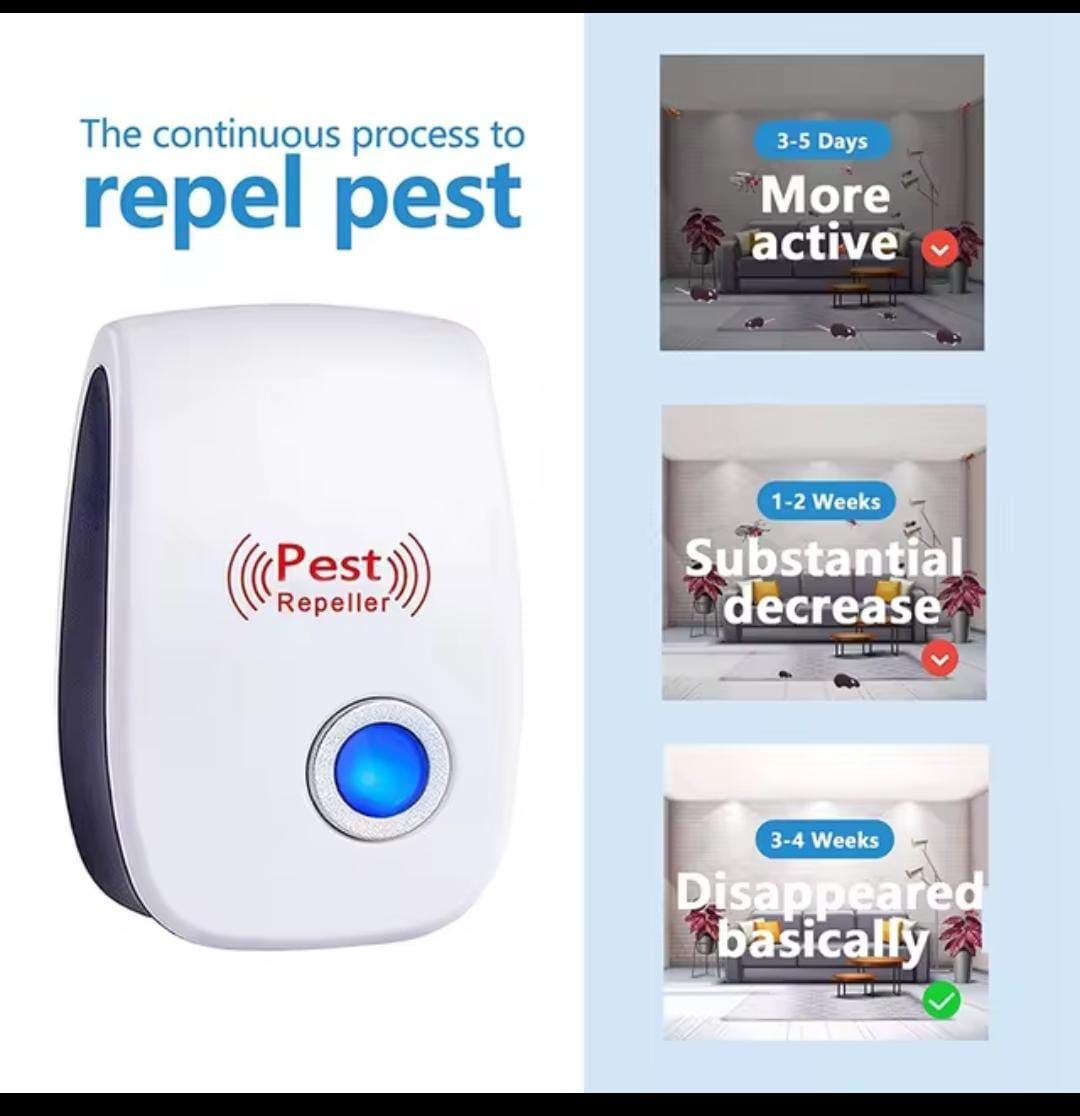 Ultrasonic pest repeller electronic plug in Rodent Mouse roach bug insect repellent indoor home kitchen etc