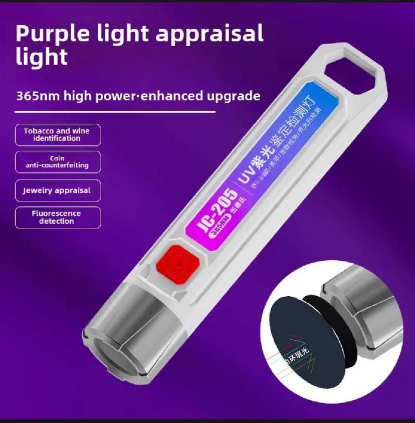 Handheld LED Money Detector Currency Detector Violet Torch Lamp Counterfeit Fake notes Cash Checker Mode