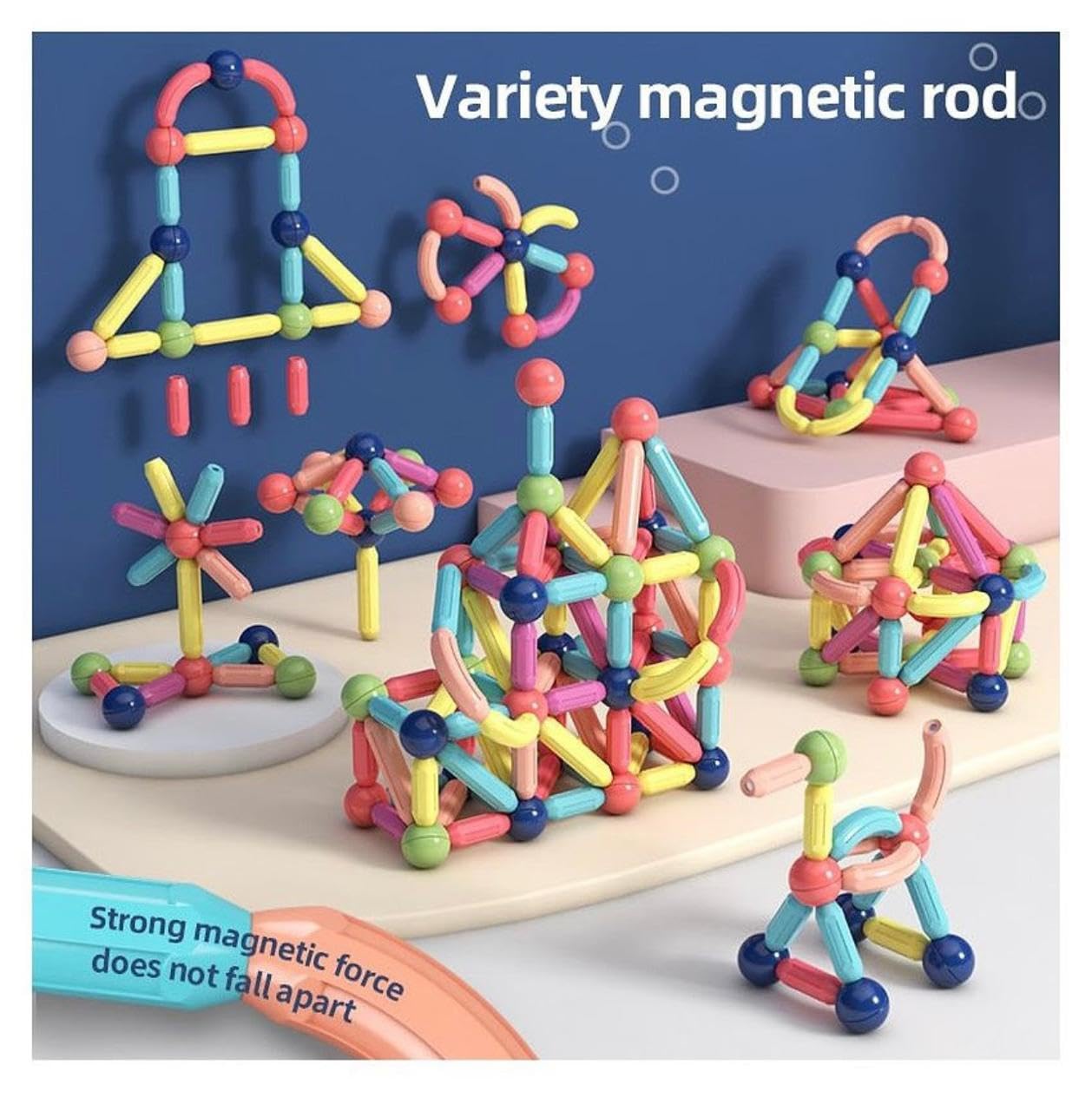 Magnetic Bar Blocks (25 Pieces) Construction Set For Brain Development
