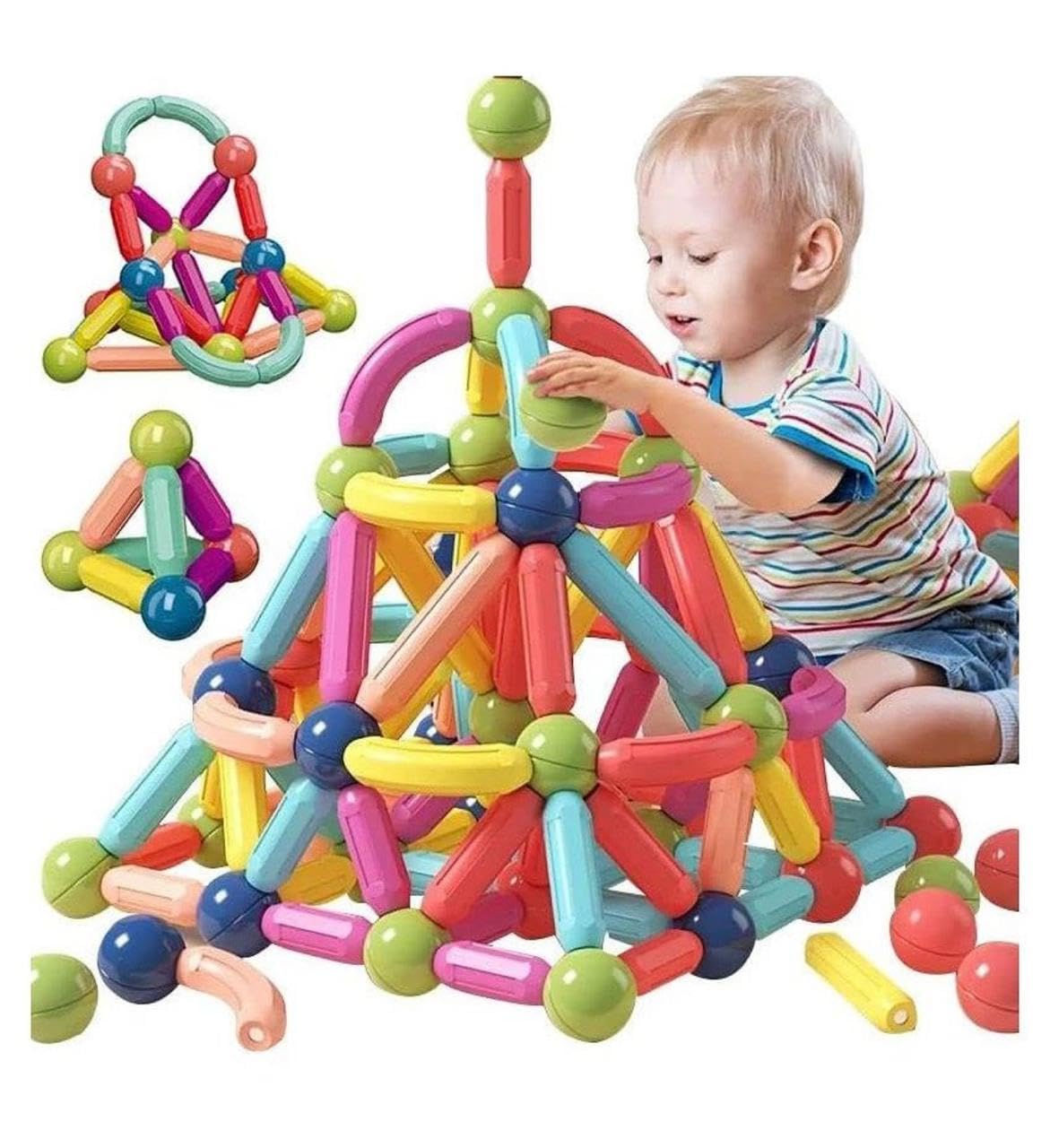 Magnetic Bar Blocks (25 Pieces) Construction Set For Brain Development