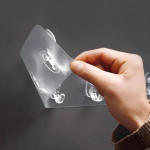 6 Hooks Transparent Self Adhesive Door Wall Hangers Hooks for Kitchen Bathroom