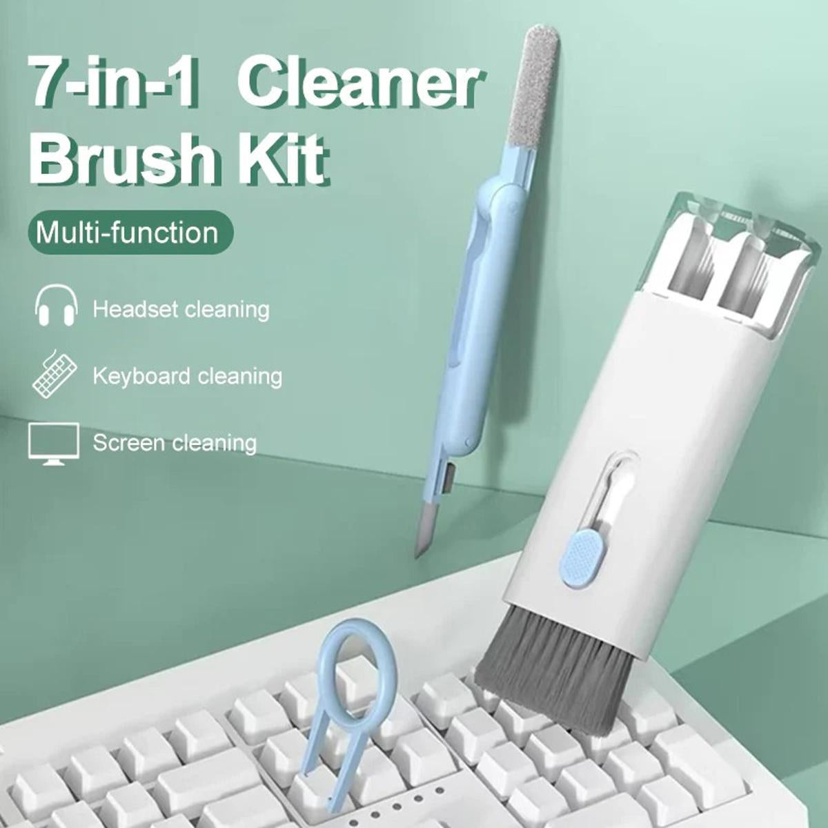 7 In 1 Computer Keyboard Cleaner Brush Kit Earphone Cleaning Pen For Headset Keyboard Cleaning Tools Cleaner Keycap Puller