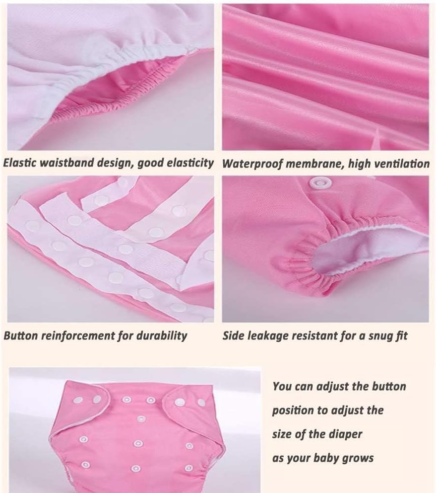 Button Diaper Adjustable Each Washable Cloth Diaper