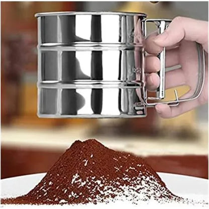 Stainless Steel Mesh Net Flour Sifting Powder Sifter Sieve Strainer Cake Baking Decorator Kitchen