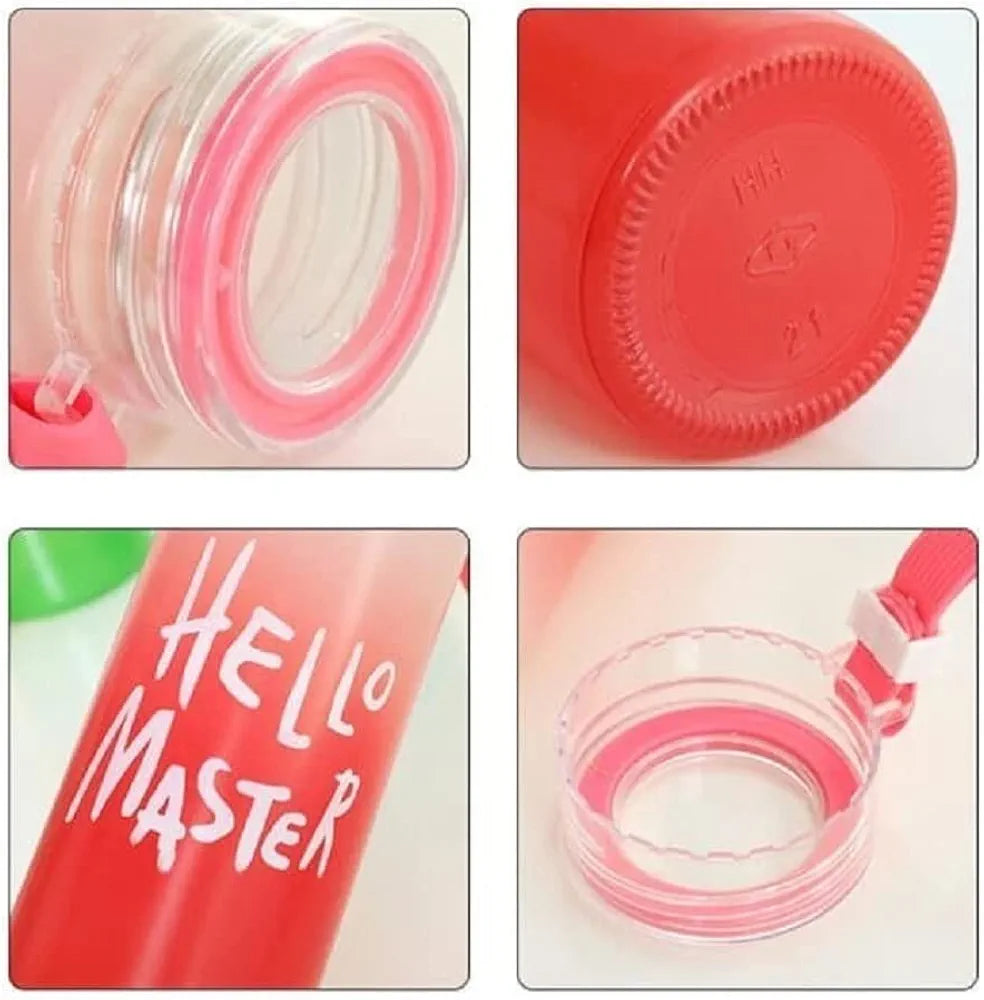 Hello Master Glass Water Bottle for School College Office 480 ml