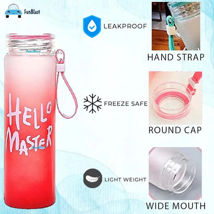 Hello Master Glass Water Bottle for School College Office 480 ml