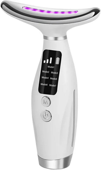 7 Colors LED Lights Face Neck Beauty Device Vibration Massage Improve Neck Lines Home Use Face Lifting Machine 7 Modes 3 Levels