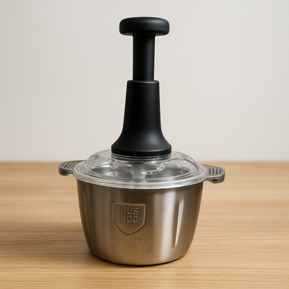 2.0Litre 4 Blades Premium Quality Meat and Vegetable Push Chopper with Stainless Steel Bowl