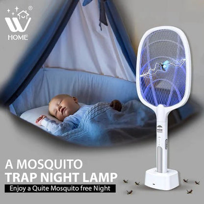 2 in 1 Rechargeable Electronic Mosquito Bat Racket Insect Killer Lamp