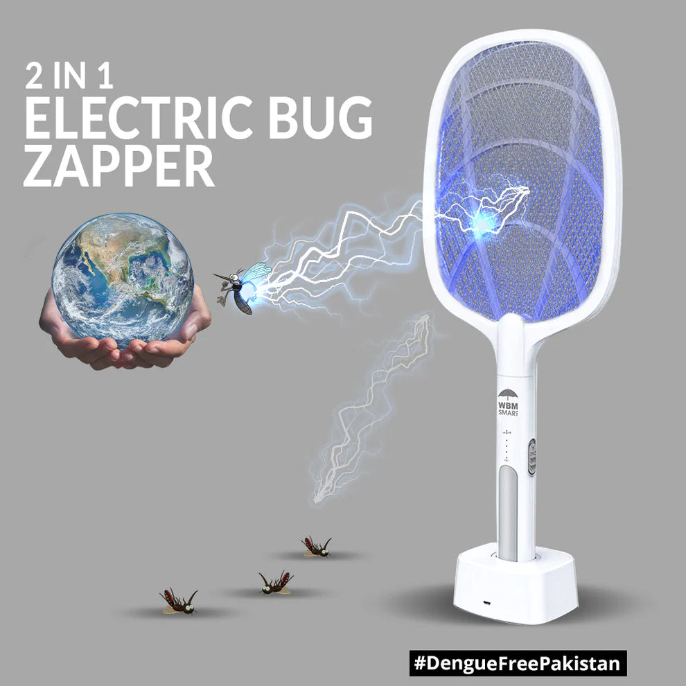2 in 1 Rechargeable Electronic Mosquito Bat Racket Insect Killer Lamp