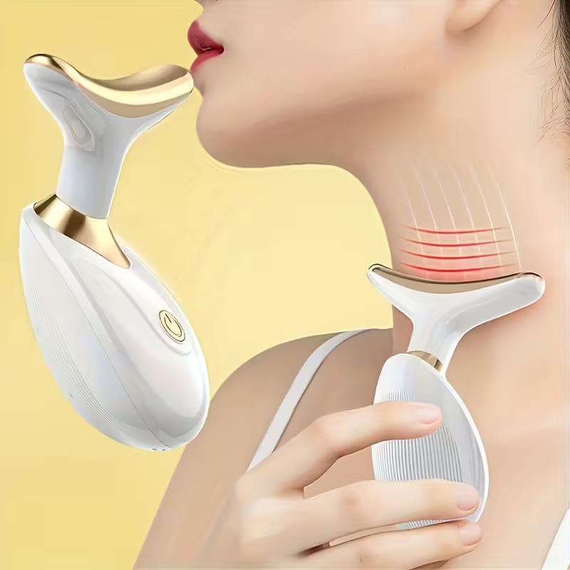 Cell Opereted Neck Face Firming Tool Vibration Massager - Face & Neck, Neck Face Massager, Face Sculpting Tool, Electric Facial Neck Eye Massage Kit