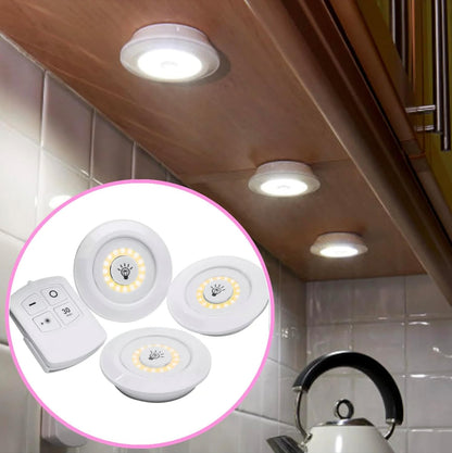 3 Pec Tap LED Light With Remote Control Cell Operated