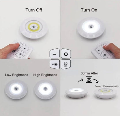 3 Pec Tap LED Light With Remote Control Cell Operated