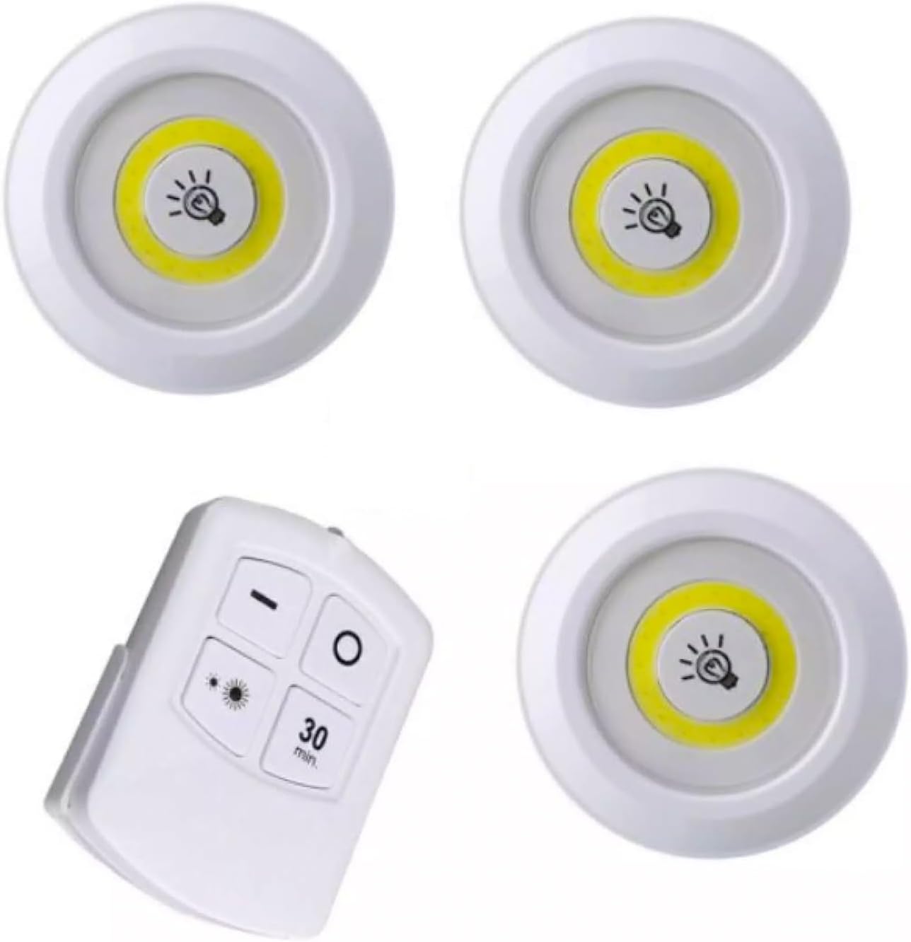3 Pec Tap LED Light With Remote Control Cell Operated