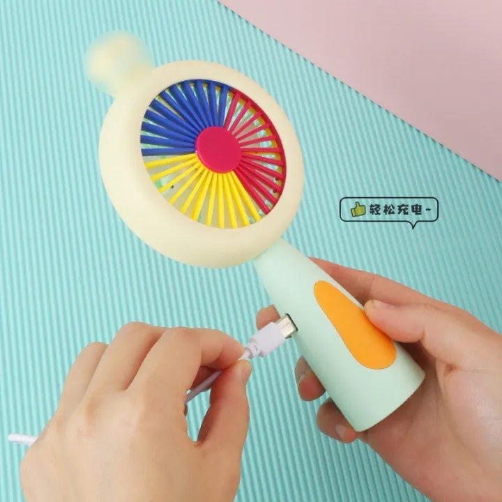 Rechargeable & Portable LED Lighting Mini Fan Electric Portable Mini Desk Fan