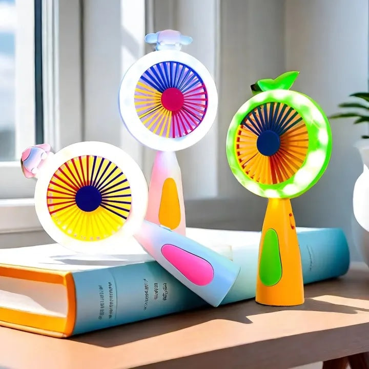 Rechargeable & Portable LED Lighting Mini Fan Electric Portable Mini Desk Fan