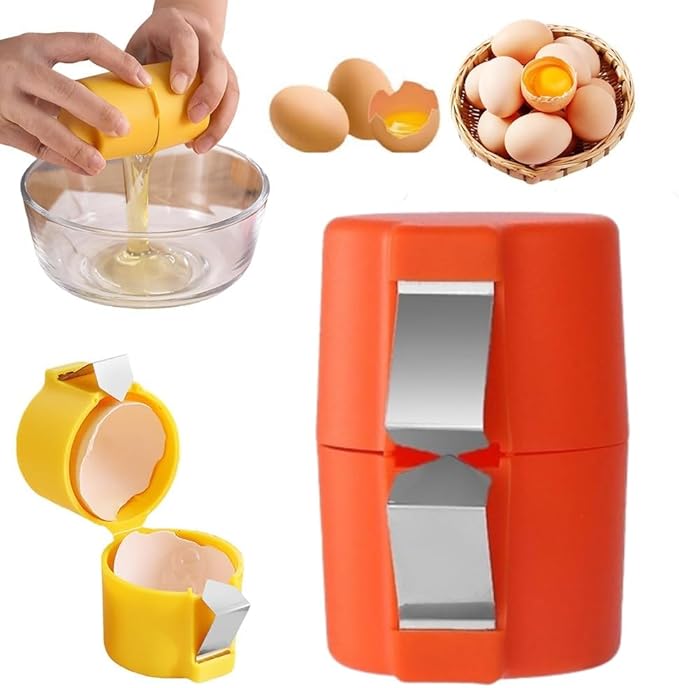 Portable Egg Opener Handheld Cracking Egg Opening Tool for Kitchen Cooking Baking Accessories Reusable Eggshell Separator
