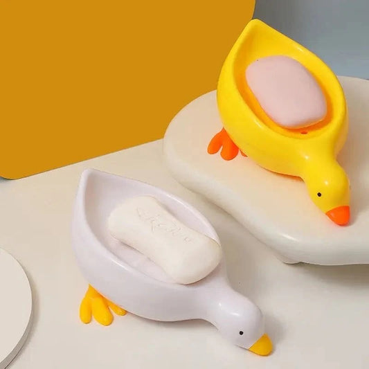 1 Pc Duck Soap Holder, Cute Soap Drying Rack, Kitchen Bathroom Shelf Floor Type Soap Holder, Portable Countertop Soap Organizer, Soap Case for Shower Bathroom Kitchen
