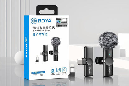 Boya Single MIC with Wind Muff Cover. (TypeC + iPhone)