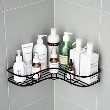 Corner Rack Bathroom Kitchen Punch Corner Frame Shower Shelf Wrought Iron Shampoo Storage Rack