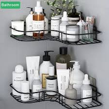 Corner Rack Bathroom Kitchen Punch Corner Frame Shower Shelf Wrought Iron Shampoo Storage Rack