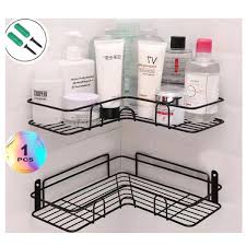 Corner Rack Bathroom Kitchen Punch Corner Frame Shower Shelf Wrought Iron Shampoo Storage Rack