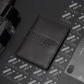 Premium Textured Leather Card Holder Wallet – Sleek Minimalist Design Black