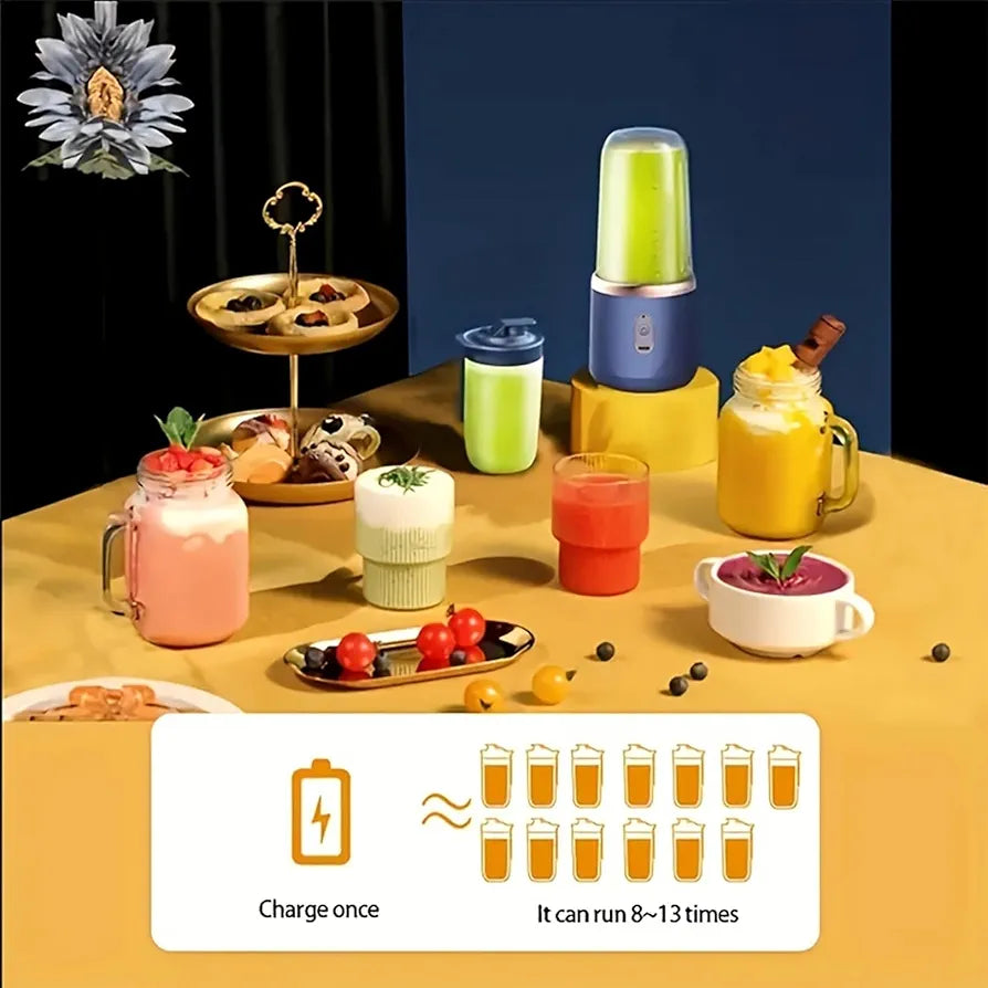 Hexa Blade Juicer Rechargeable Mini Automatic Electric Juicer 2in1