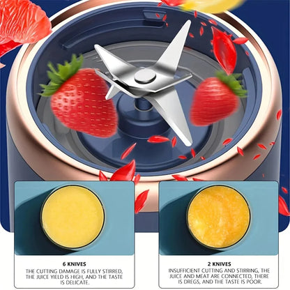 Hexa Blade Juicer Rechargeable Mini Automatic Electric Juicer 2in1
