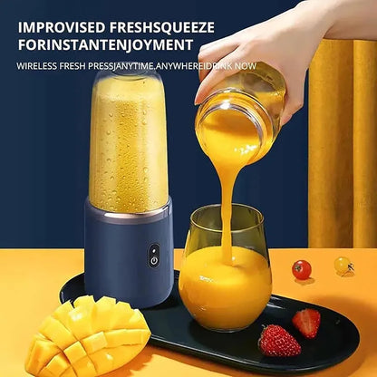 Hexa Blade Juicer Rechargeable Mini Automatic Electric Juicer 2in1